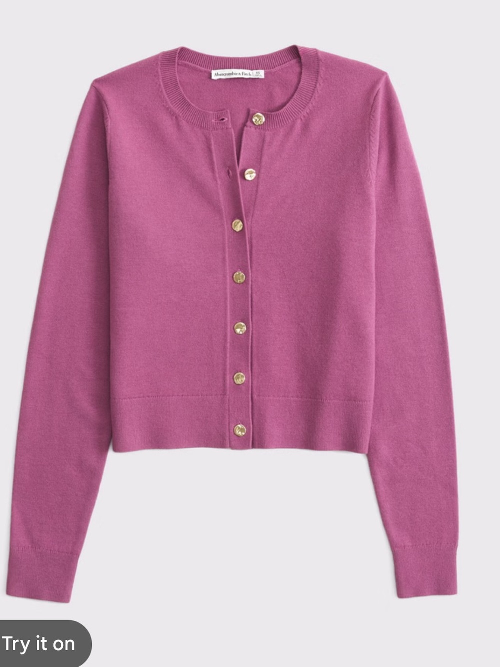 Abercrombie & Fitch Rose-Pink Button Front Knit Cardigan